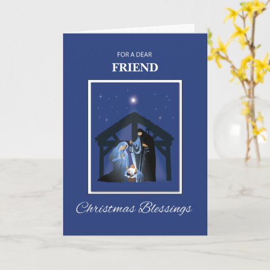 Carte Relation personnalisée Ami Bénédictions de Noël (Fleur jaune)