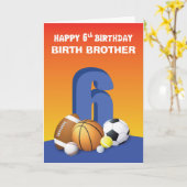 Carte Relation personnalisée Naissance Frère Garçon 6e A (Fleur jaune)