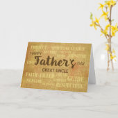 Carte Relation personnalisée Qualités de Fête des pères (Fleur jaune)