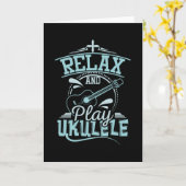 Carte Relax Et Jouer Ukulele (Fleur jaune)