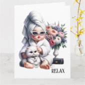 Carte RELAXER - Voir verso - (Fleur jaune)