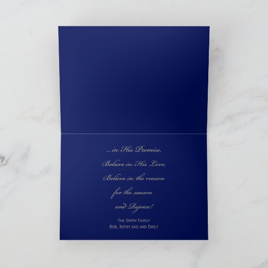 Carte religieuse chrétienne de Noël — Croyez (Intérieur)