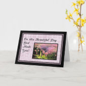 Carte religieuse d'anniversaire avec orchidées ros (Fleur jaune)