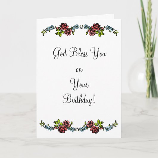 Carte religieuse d'anniversaire floral (Devant)