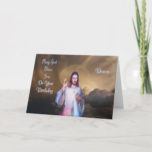 Carte religieuse d'anniversaire pour diacre