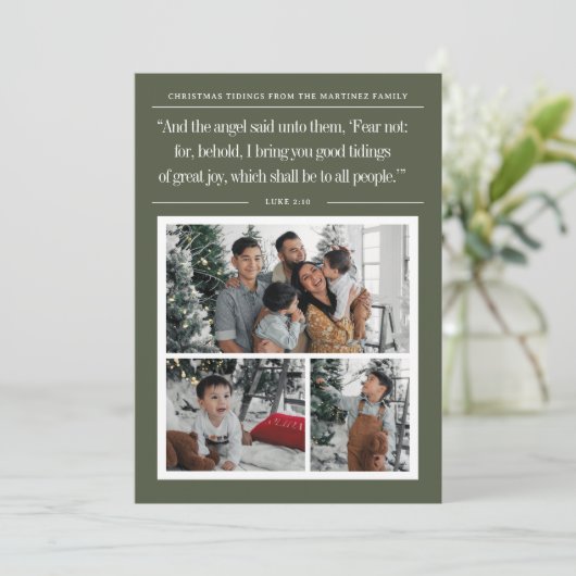 Carte religieuse de Noël avec devis (Debout devant)