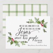 Carte religieuse de Noël avec la Bible du KJV Vers (Devant / Derrière)