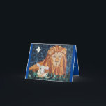 Carte religieuse de Noël Lion et agneau<br><div class="desc">A beautiful Religious card to send to everyone on your list.</div>