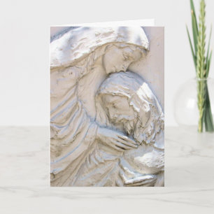 Carte religieuse de Pâques Christ et Marie