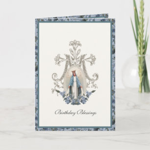 Carte religieuse élégante de la Vierge Marie flora