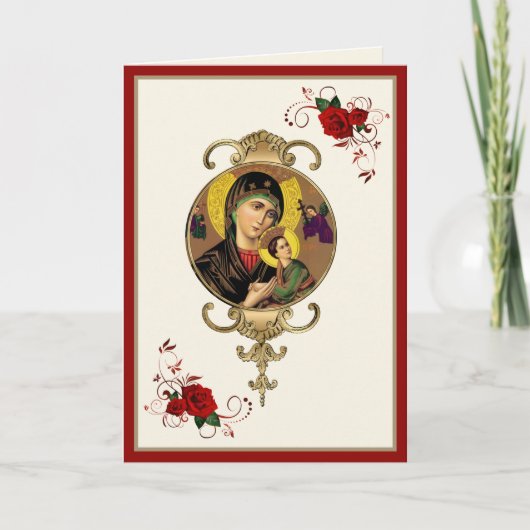 Carte Religieuse Mère Perpétuelle Aide Catholique Jésus  (Devant)