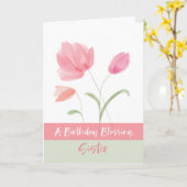 Carte Religieuse Nun Anniversaire Bénédiction Fleurs Ros (Fleur jaune)