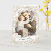 Carte religieuse Saint Antoine de Padoue Enfant Jé (Fleur jaune)