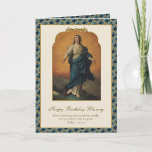 Carte Religieuse Vierge Marie Assomption Anniversaire
