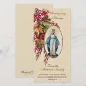 Carte Religieuse Vierge Mère Marie Fête de Thanksgiving (Devant / Derrière)