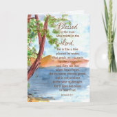 Carte Religieux Anniversaire Bible Écriture Jérémie 17 7 (Devant)