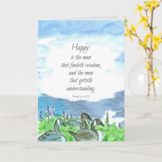 Carte Religieux Anniversaire Bible Écriture Proverbes Oi (Fleur jaune)