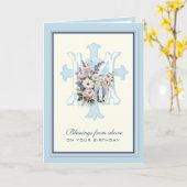 Carte Religieux Anniversaire Vierge Marie Floral (Fleur jaune)