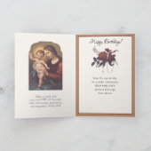 Carte Religieux Anniversaire Vierge Marie Jésus Rosaire (Intérieur)