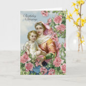 Carte Religieux Anniversaire Vierge Marie Jésus Roses ro (Fleur jaune)
