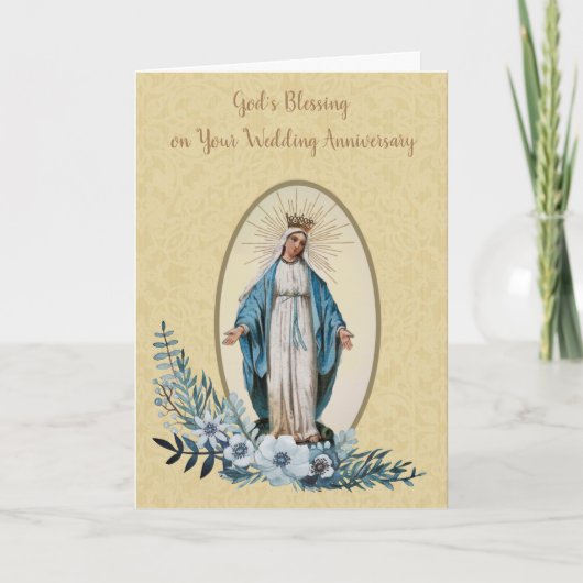 Carte Religieux Bienheureux Vierge Marie Anniversaire Ma (Devant)