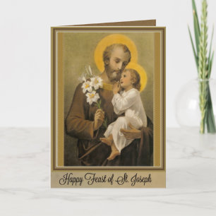 Carte Religieux catholique Saint-Joseph Fête de prière