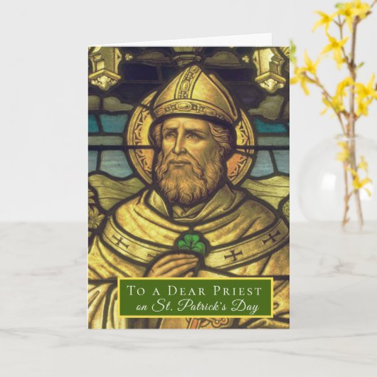 Carte Religieux catholique St. Patrick's Day Evêque (Fleur jaune)