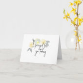 Carte Religieux "J'ai prié pour vous aujourd'hui" Floral (Fleur jaune)