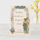 Carte Religieux Jésus Bon Pasteur Écriture Florale (Fleur jaune)