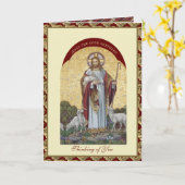 Carte Religieux Jésus Bon Pasteur Encourager L'Écriture (Fleur jaune)