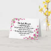 Carte Religieux Le Seigneur vous bénisse et vous garde (Fleur jaune)