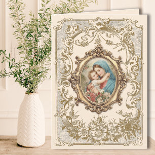 Carte Religieux Marie Enfant Jésus Vintage Catholique