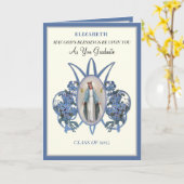 Carte Religieux Mary Floral Graduation Catholique (Fleur jaune)