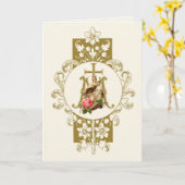 Carte Religieux Mont Carmel Vintage catholique Jésus (Fleur jaune)