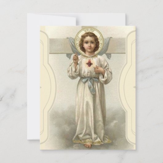 Carte Religieux Sacré Coeur de Jésus Écriture Prière (Devant)