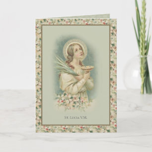 Carte Religieux Saint-Lucy Prière catholique Saint des y