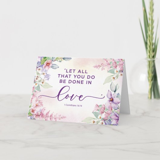 Carte Religieux Saint Valentin Love Scripture (Devant)