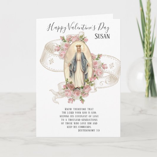 Carte Religieux | Saint Valentin | Vierge Marie (Devant)