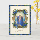 Carte Religieux Vierge Marie Florale Catholique Assompti (Fleur jaune)