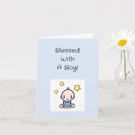 Carte Religious Baby Boy Félicitations Avec Texte, (Petite plante)