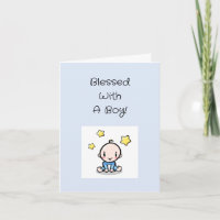 Religious Baby Boy Félicitations avec Texte, Perso