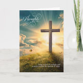 Carte Religious Christian Cross on Hill Thinking of You (Devant)