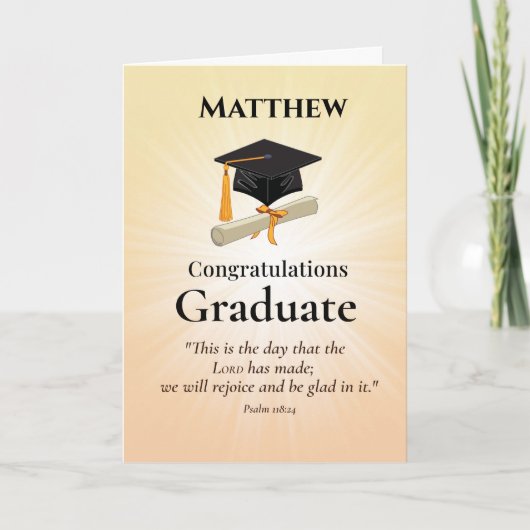 Carte Religious Graduation Custom Name Golden Starburst (Devant)
