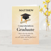 Carte Religious Graduation Custom Name Golden Starburst (Fleur jaune)