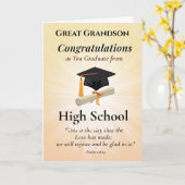Carte Religious High School Graduation Name Starburst (Fleur jaune)