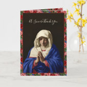 Carte Religious Virgin Mary in Prayer Roses Scripture (Fleur jaune)
