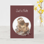 Carte Remarque : Otter Aquarelle Mignonne (Fleur jaune)