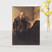 Carte Rembrandt - St. Paul à son bureau d'écriture (Fleur jaune)