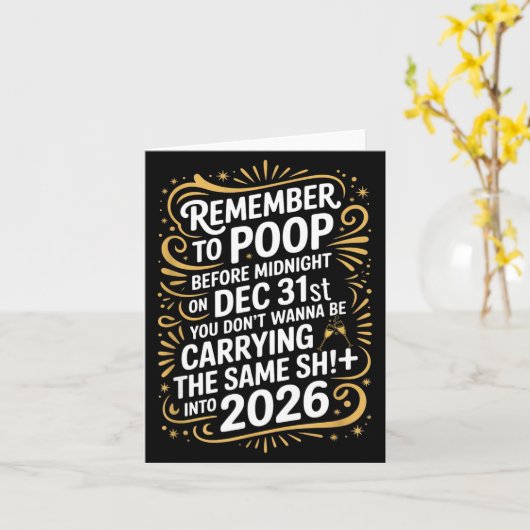 Carte Remember To Op Before Midnight Funny New Year Tee  (Fleur jaune)