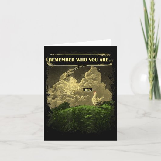 Carte Remember Who You Are Funny Chicken Dinosaur Evolut (Devant)